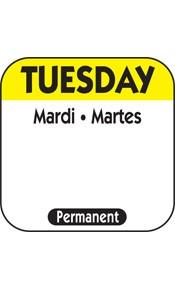 Tuesday Prep Item Date Use Trilingual Label 1X1 IN Yellow Square Permanent 1/Roll