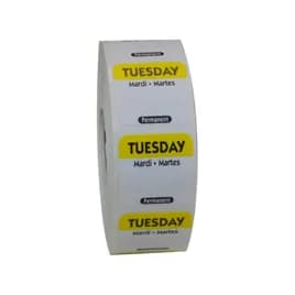 Tuesday Prep Item Date Use Trilingual Label 1X1 IN Yellow Square Permanent 1/Roll