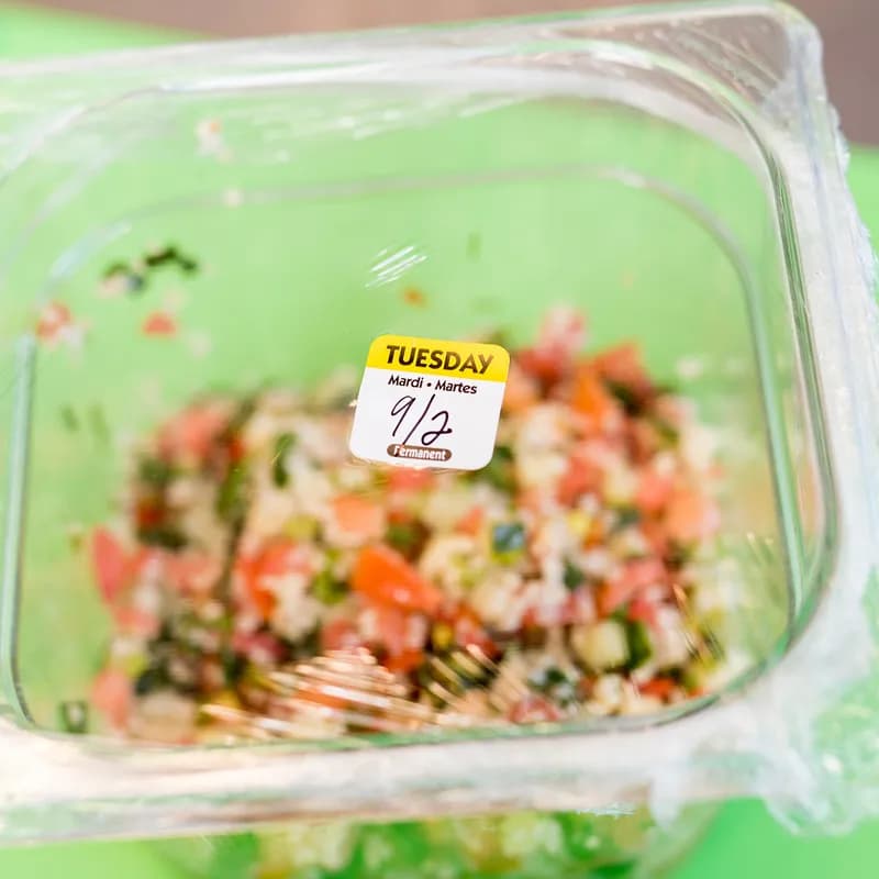 Tuesday Prep Item Date Use Trilingual Label 1X1 IN Yellow Square Permanent 1/Roll