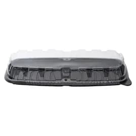 Serving Tray Base & Lid Combo Large (LG) 18X7 IN Black Clear Rectangle 50/Case