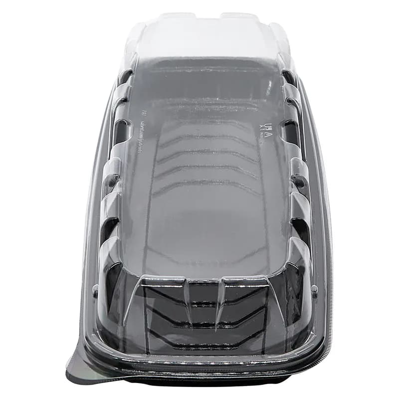 Serving Tray Base & Lid Combo Large (LG) 18X7 IN Black Clear Rectangle 50/Case