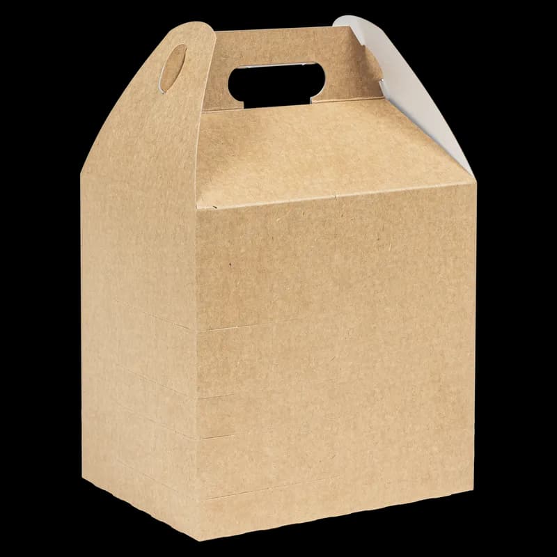 Take-Out Box Barn 8X6X8 IN Kraft Paperboard Brown Plain Automatic Bottom 100/Case