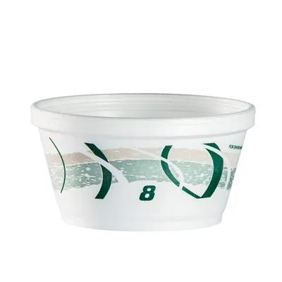 Dart® Food Container Base 8 OZ Polystyrene Foam Green Gray Impulse Stock Print Insulated 1000/Case