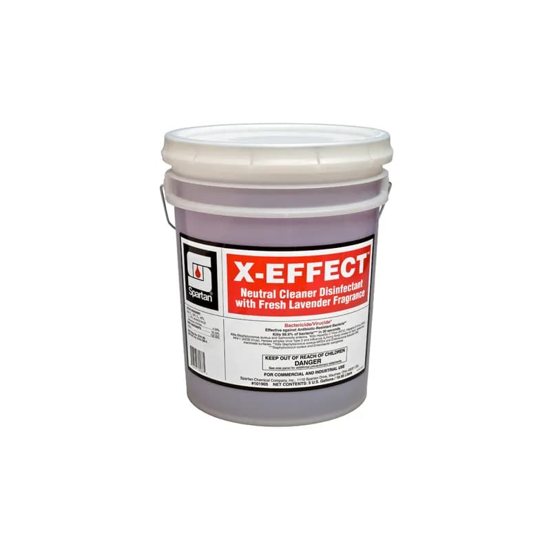 X-EFFECT® Fresh Lavender Disinfectant Cleaner 5 GAL Multi Surface Non-Alkaline Concentrate 1/Pail