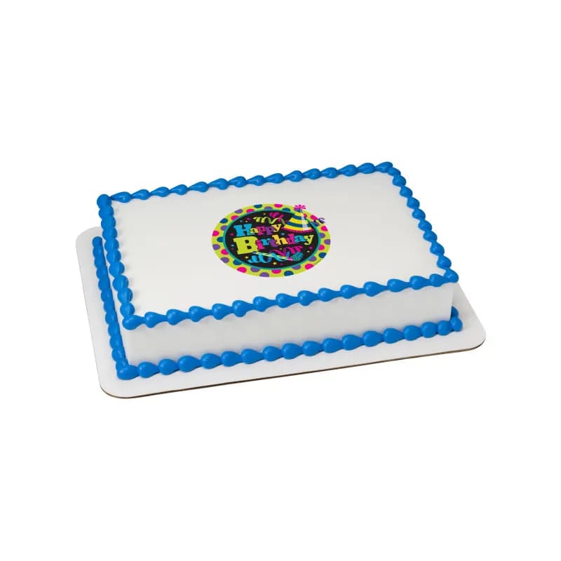 Edible Image 6.25X6.25X0.1 IN Happy Birthday Dazzle EI 12/Pack