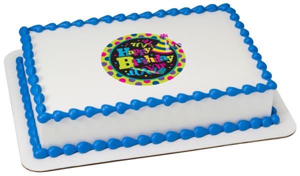 Edible Image 6.25X6.25X0.1 IN Happy Birthday Dazzle EI 12/Pack