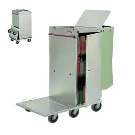 Housekeeping Cart 16X20X36 IN Stainless Steel Folding Durable 2-Shelf 1/Each