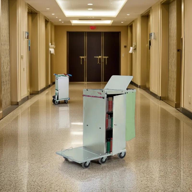 Housekeeping Cart 16X20X36 IN Stainless Steel Folding Durable 2-Shelf 1/Each