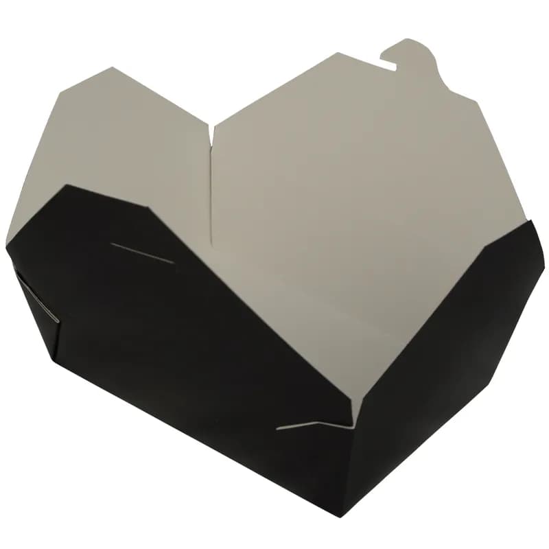 Bio-Pak® #3 Take-Out Container Fold-Top Black 200/Case