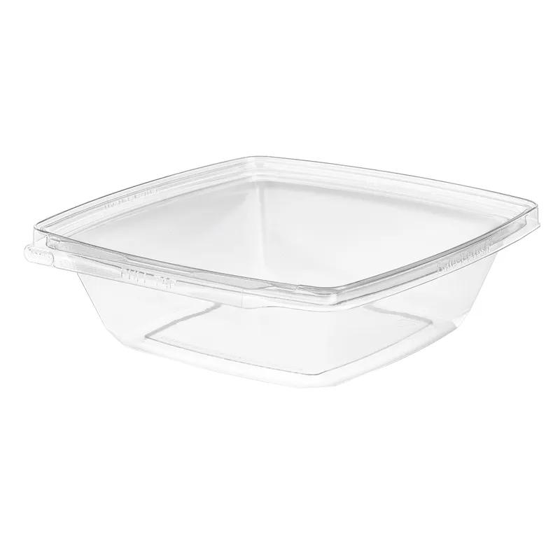 Safe-T-Fresh® Deli Container Hinged 32 OZ RPET Clear Square 168/Case