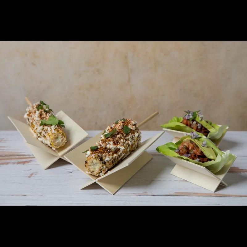 Taco Holder 6.6X2 IN Poplar Natural Grease Resistant Reusable 50 Count/Pack 2 Packs/Case 100 Count/Case