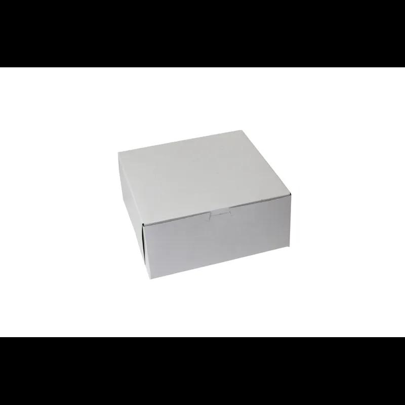 Bakery Box 9X9X4 IN Paperboard White Corner Lock 1-Piece 200/Case