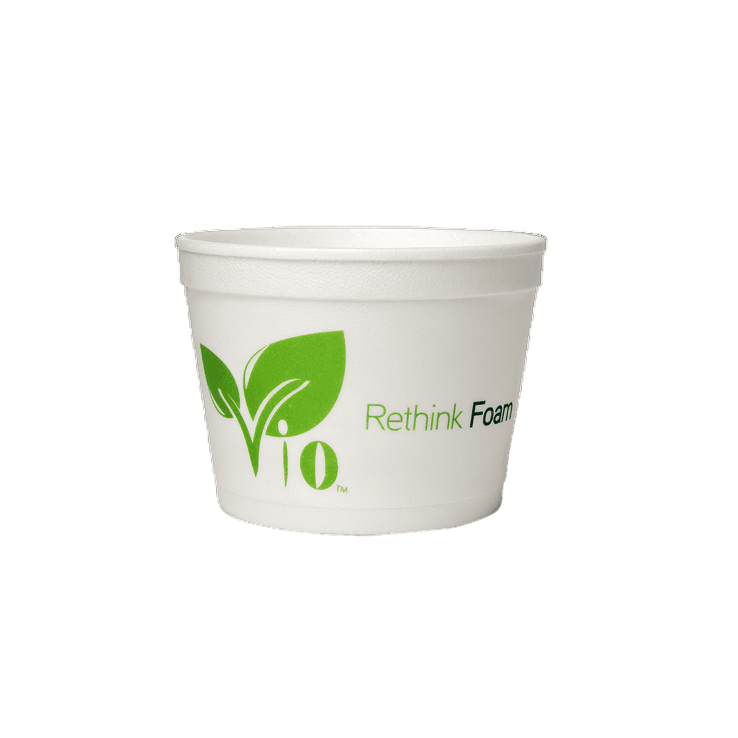 Vio Food Container Base 12 OZ Polystyrene Foam Multicolor Round 500/Case