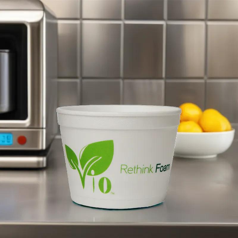 Vio Food Container Base 12 OZ Polystyrene Foam Multicolor Round 500/Case