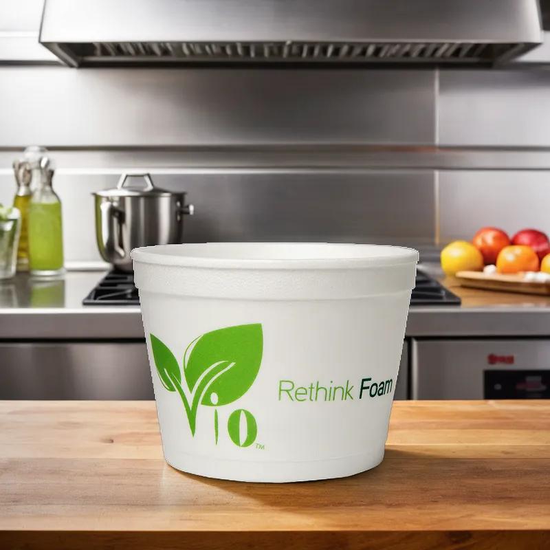 Vio Food Container Base 12 OZ Polystyrene Foam Multicolor Round 500/Case