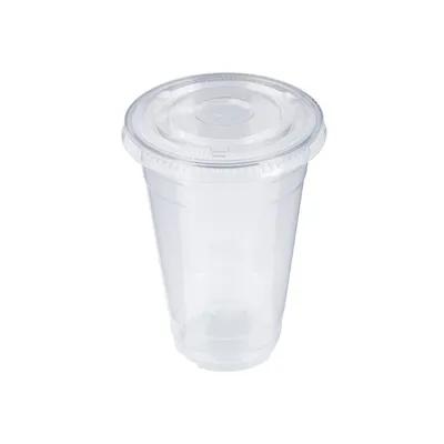 Dixie® Lid Flat Plastic Clear For 14-24 OZ Cup Straw Slot 1000/Case