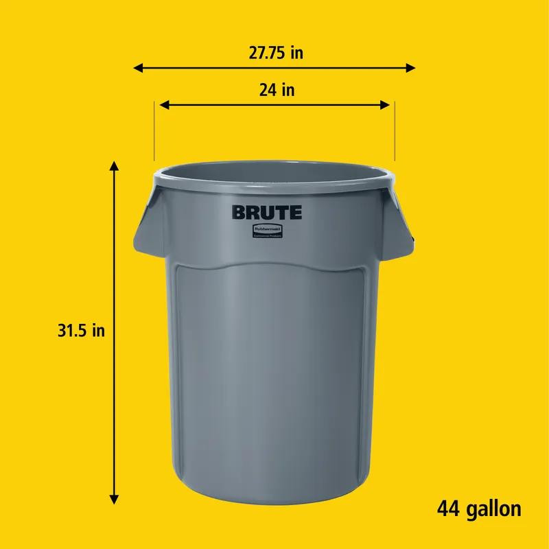 Brute® 1-Stream Trash Can 28.03X24.09X31.3 IN 44 GAL 176 QT Blue Resin Food Safe 1/Each