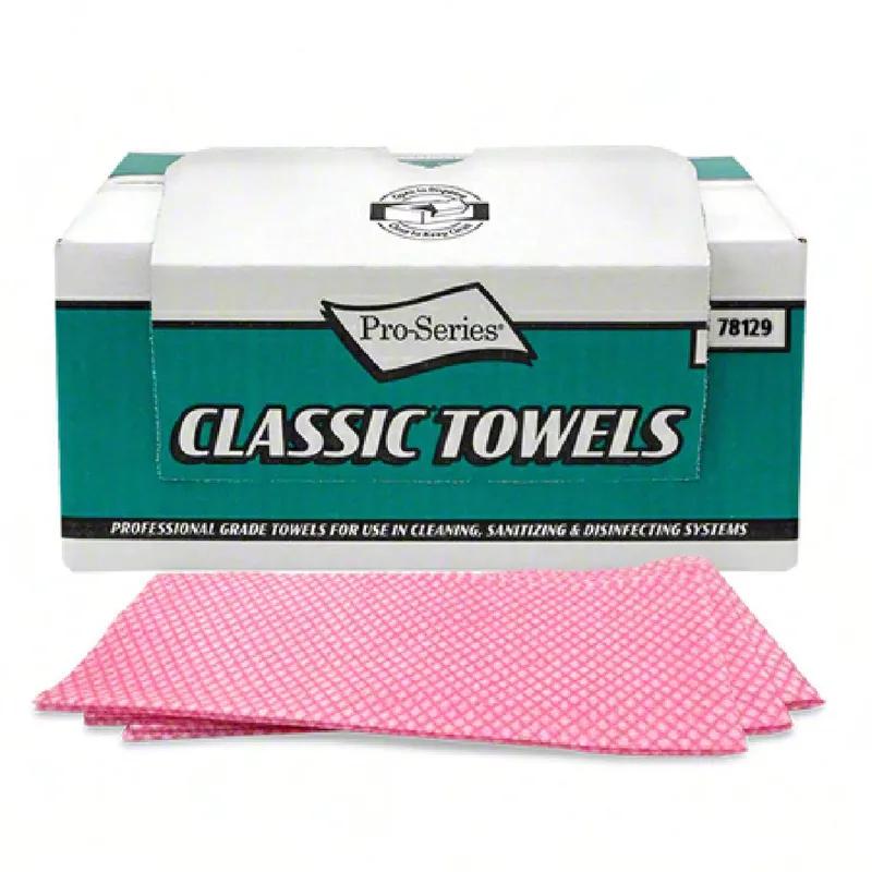 Cleaning Wipe 21.5X13 IN Rayon Pink White 1/3 Fold Dispenser Box 200/Case