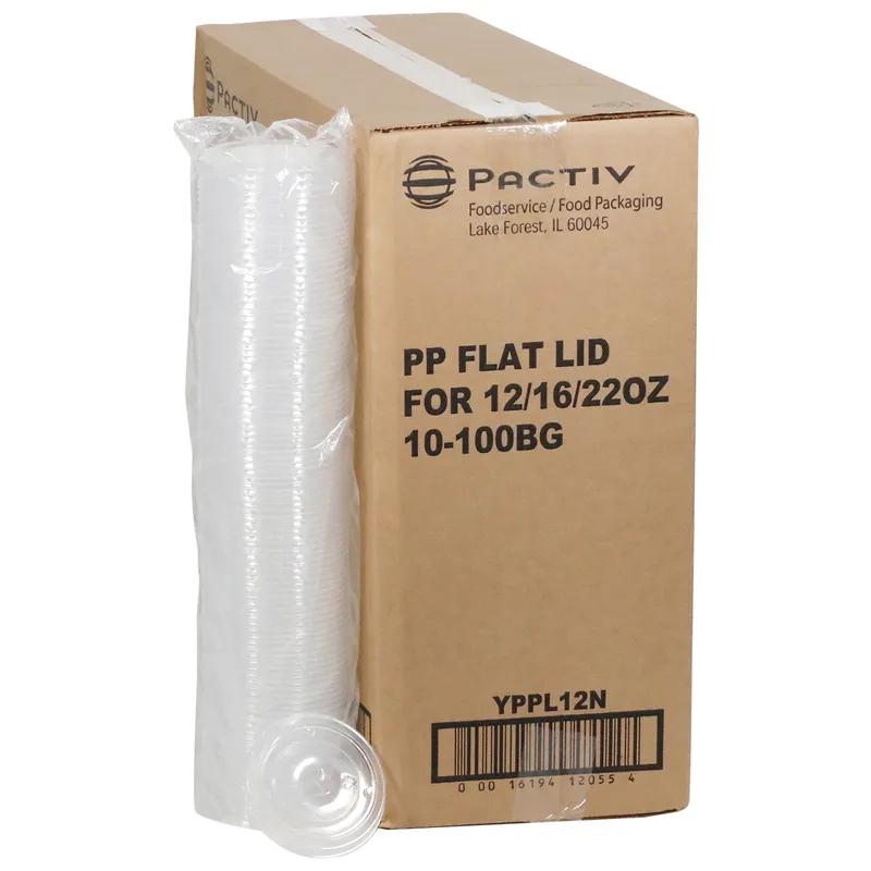 Lid Flat 3.8X0.4 IN PP Clear For 20-22 OZ A-Size Cup 1000/Case