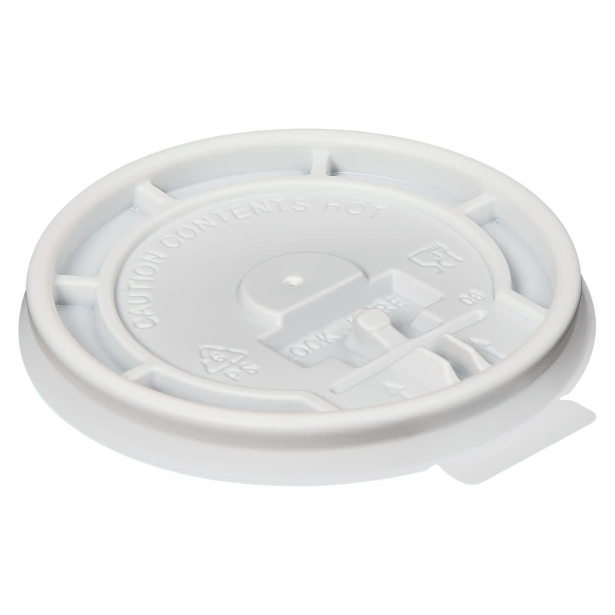 Victoria Bay Lid Flat PS White For 8 OZ Hot Cup Fold Back 100 Count/Pack 10 Packs/Case 1000 Count/Case