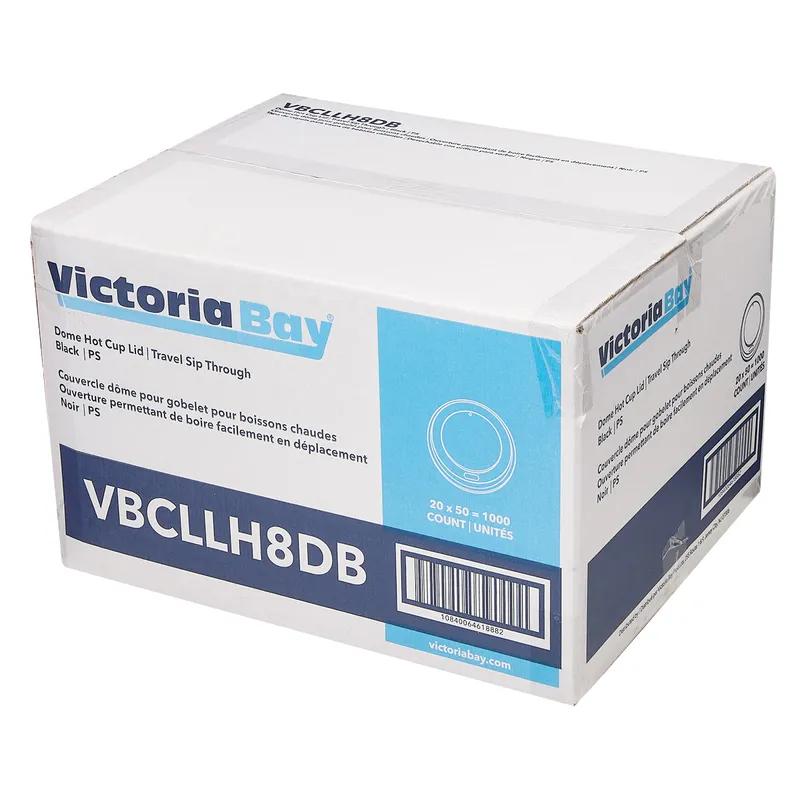 Victoria Bay Lid Dome Plastic Black For 8 OZ Hot Cup 1000/Case