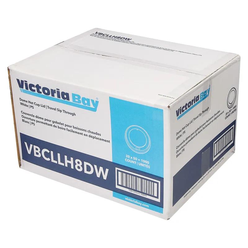 Victoria Bay Lid Dome Plastic White For 8 OZ Hot Cup Travel 1000/Case