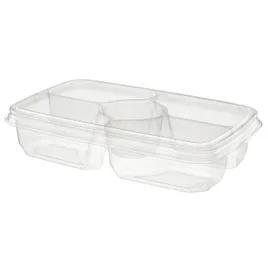 Essentials Serving Tray Base & Lid Combo 11X7X2.38 IN 5 Compartment rDPET Clear Rectangle 125/Case
