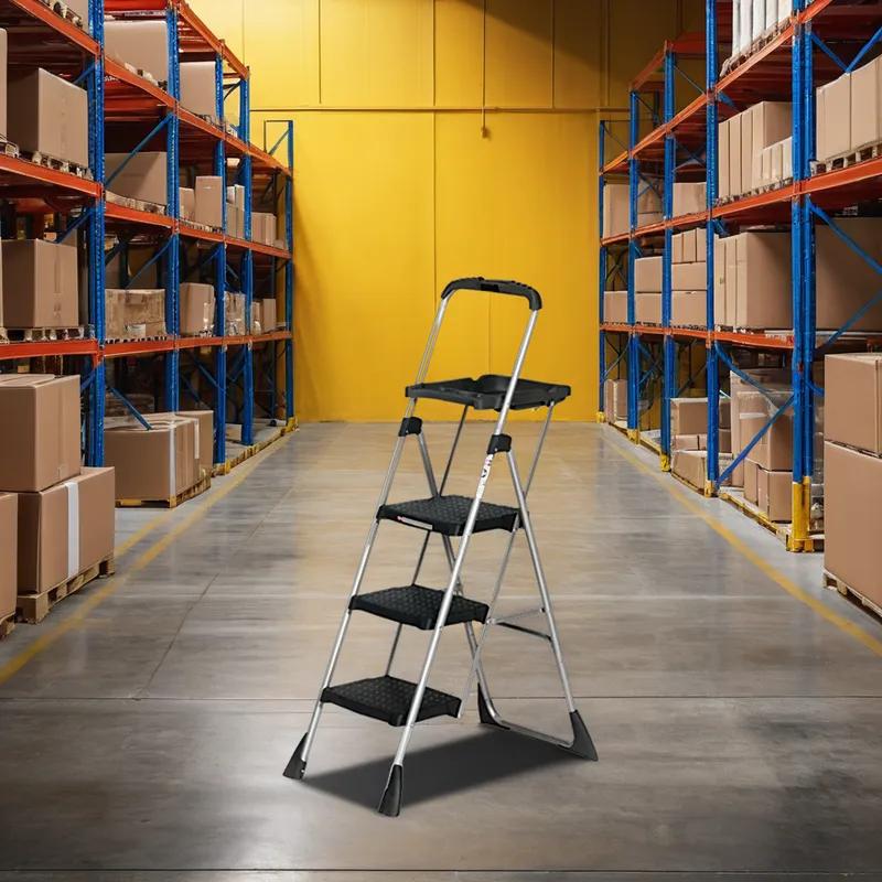 Max Work Platform Ladder 55 IN 225 LB Steel Three Step 1/Each