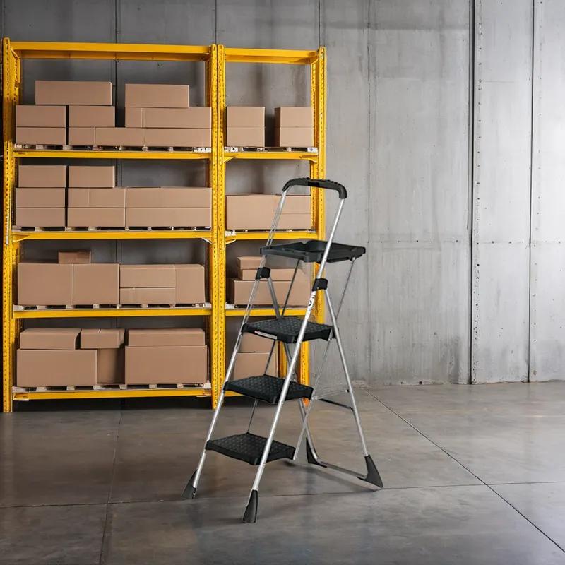 Max Work Platform Ladder 55 IN 225 LB Steel Three Step 1/Each