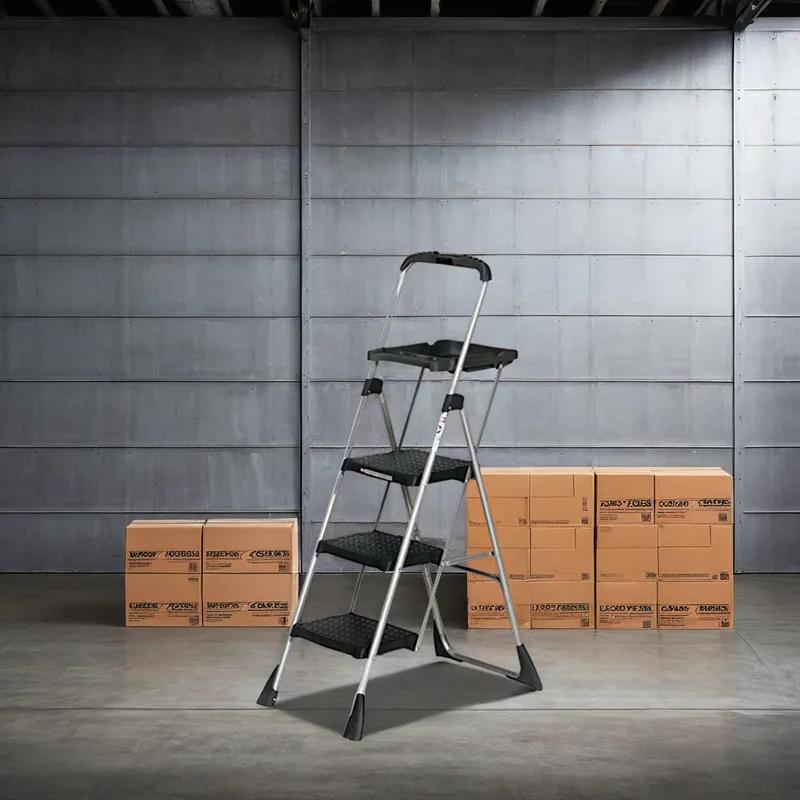 Max Work Platform Ladder 55 IN 225 LB Steel Three Step 1/Each