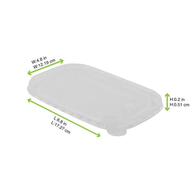 Lid 6.8X4.8X0.2 IN PP Clear Rectangle For Container Microwave Safe Freezer Safe 100/Case