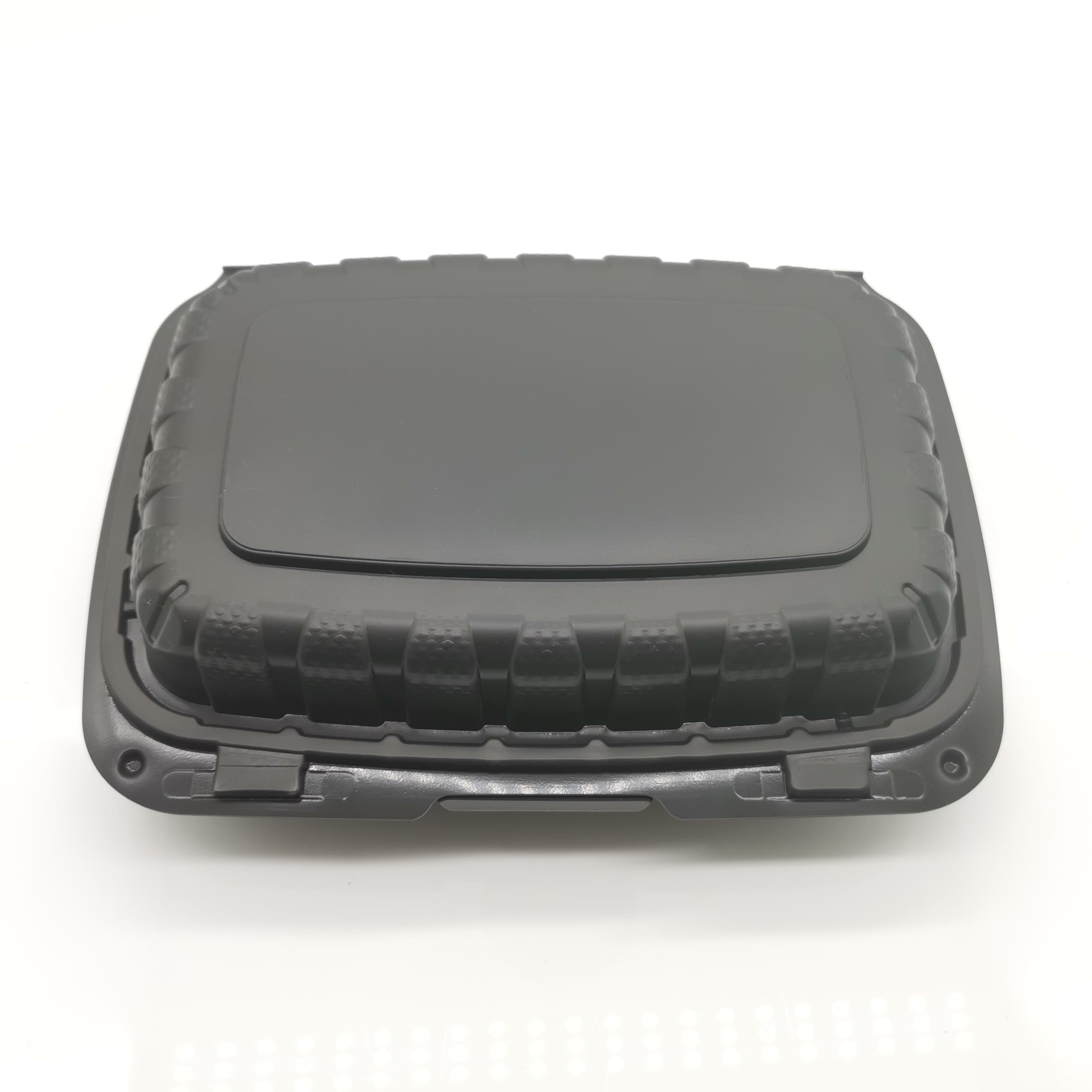 Victoria Bay Take-Out Container Hinged 8X8X3 IN MFPP Black Square Vented 200/Case