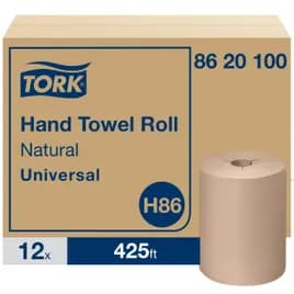 Tork Roll Paper Towel H86 8IN X425FT Kraft 3-Notch Proprietary Refill 6.2IN Roll 1.925IN Core Diameter 12 Rolls/Case