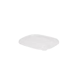 Lid Flat Plastic Clear Rectangle For 32-48 OZ Bowl 300/Case