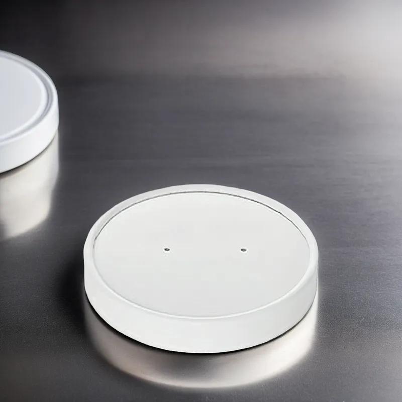 Lid Single Wall Poly-Coated Paper White Spiral For Bowl 1000/Case