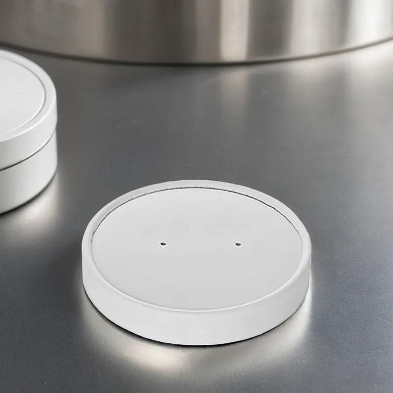 Lid Single Wall Poly-Coated Paper White Spiral For Bowl 1000/Case