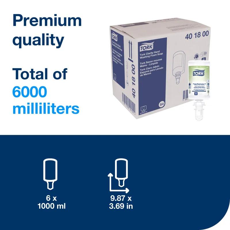 Tork Hand Soap Foam 1 L Perfume-Free Clear Foaming For S4 1 Count/Pack 6 Packs/Case 6 Count/Case