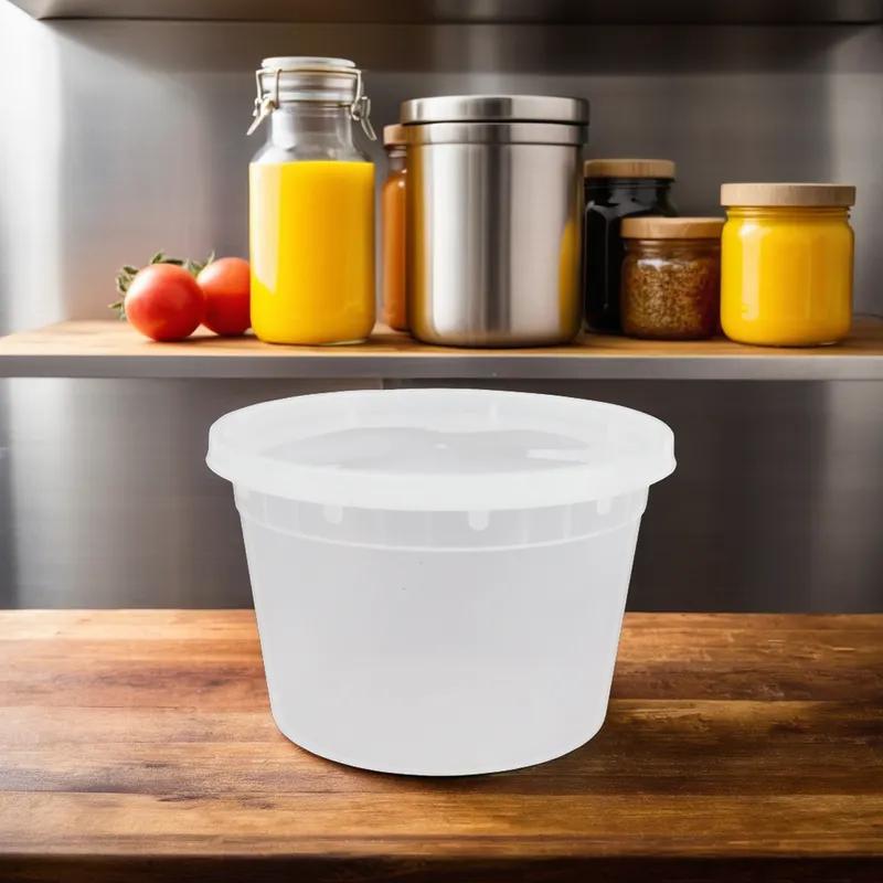Victoria Bay Deli Container Base & Lid Combo With Polyethylene (PE) Lid 16 OZ PP Round 240/Case