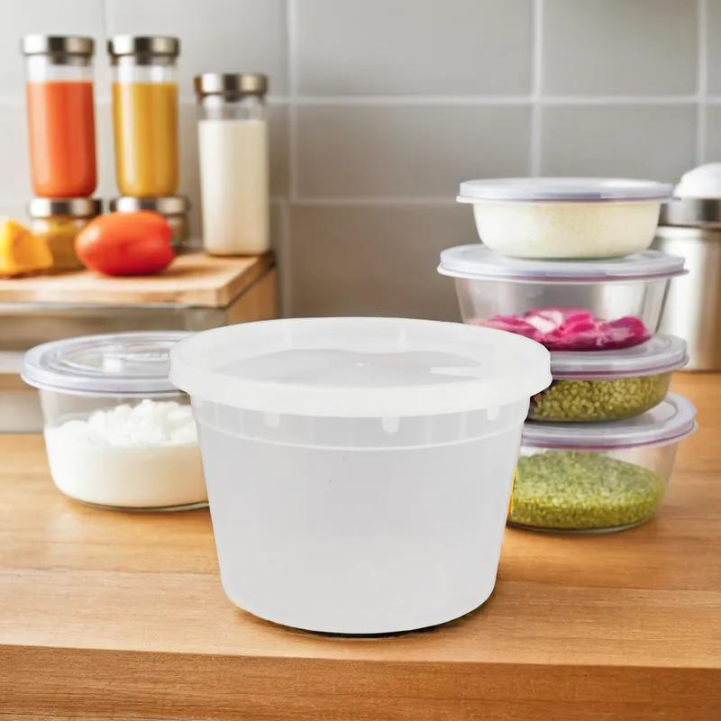 Victoria Bay Deli Container Base & Lid Combo With Polyethylene (PE) Lid 16 OZ PP Round 240/Case