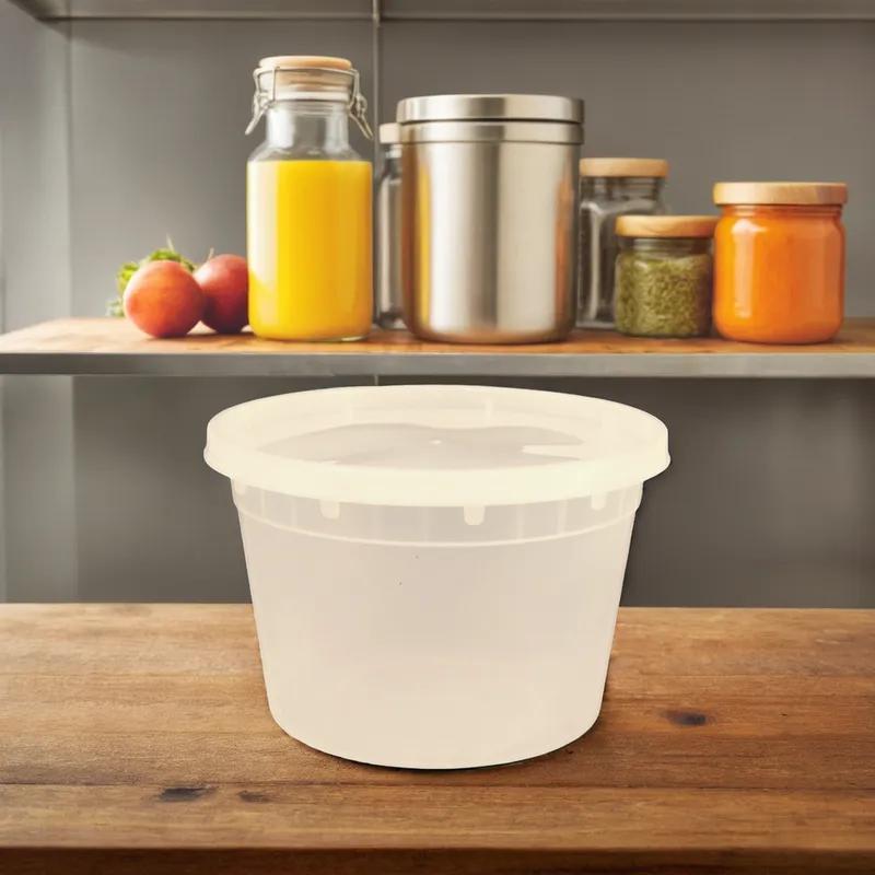 Victoria Bay Deli Container Base & Lid Combo With Polyethylene (PE) Lid 16 OZ PP Round 240/Case
