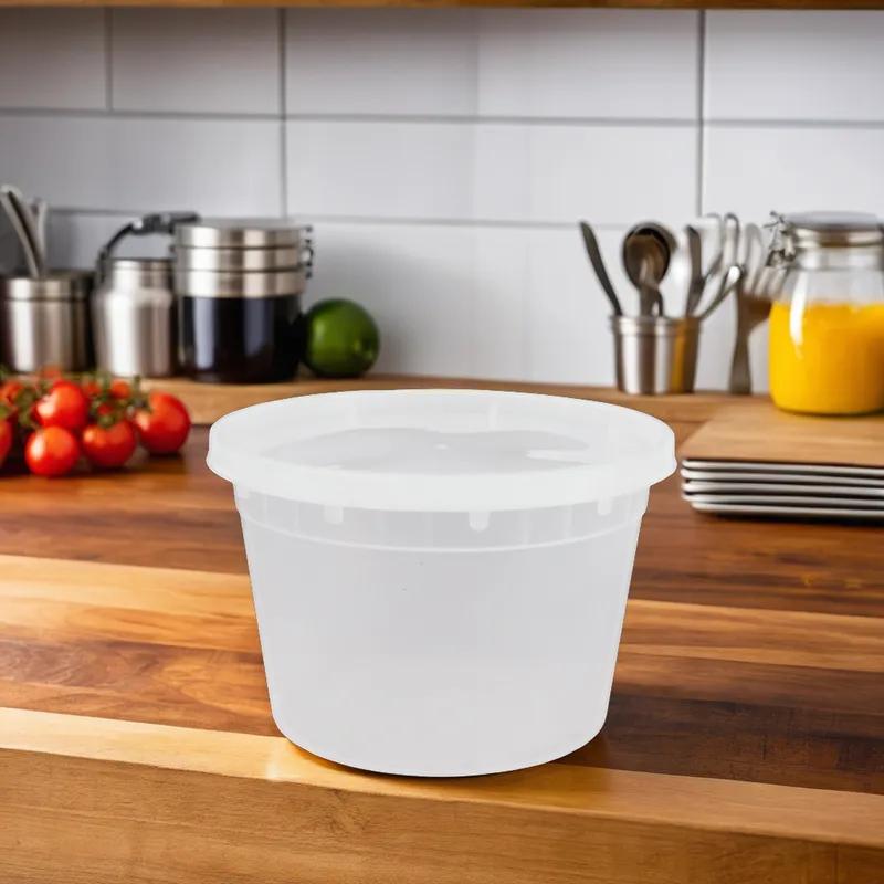 Victoria Bay Deli Container Base & Lid Combo With Polyethylene (PE) Lid 16 OZ PP Round 240/Case