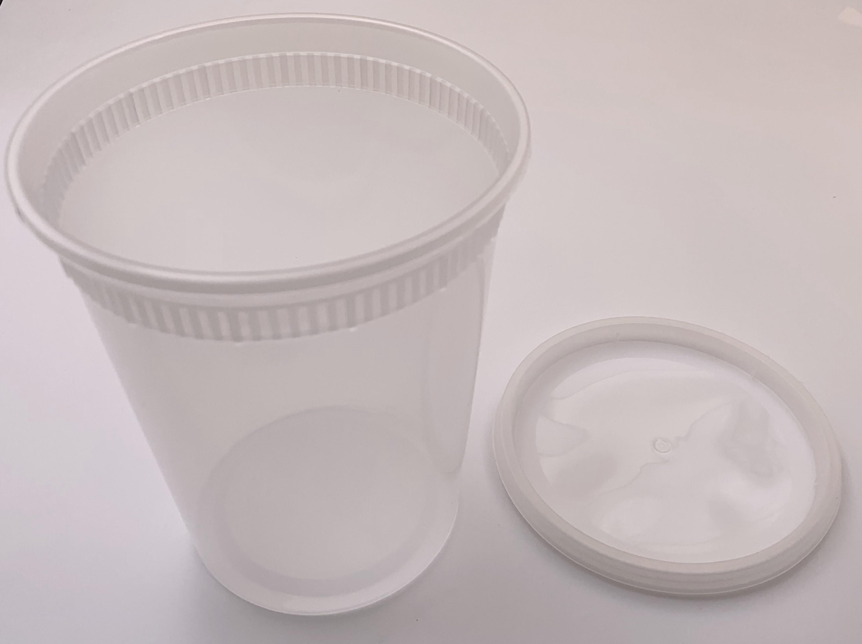 Victoria Bay Deli Container Base & Lid Combo With Polyethylene (PE) Lid 32 OZ PP Round 240/Case