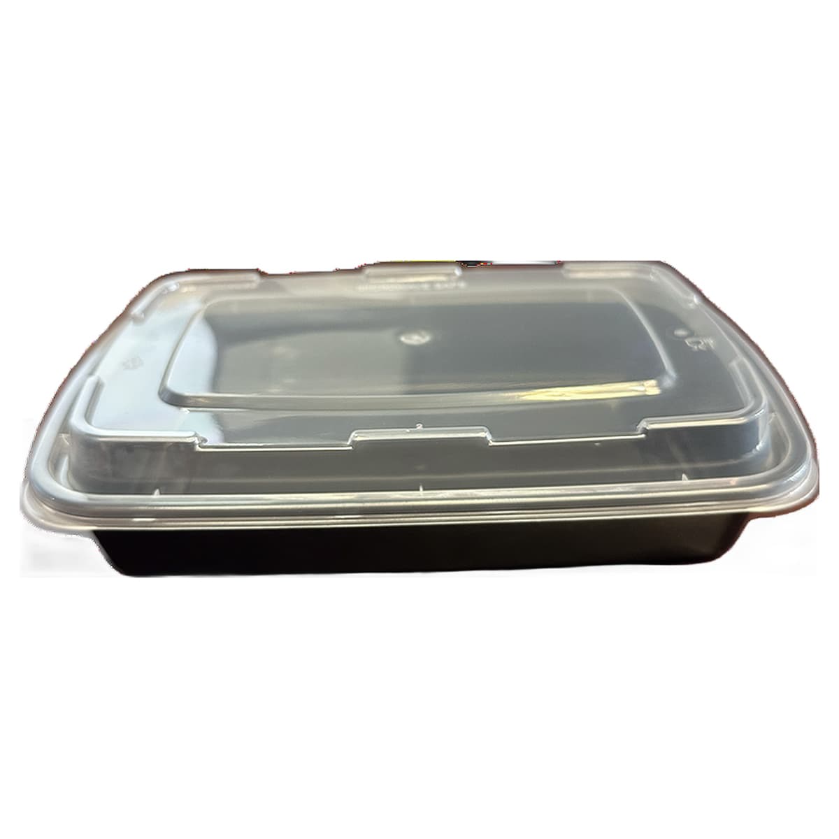 Victoria Bay Take-Out Container Base & Lid Combo 16 OZ Plastic Black Clear Rectangle 150/Case