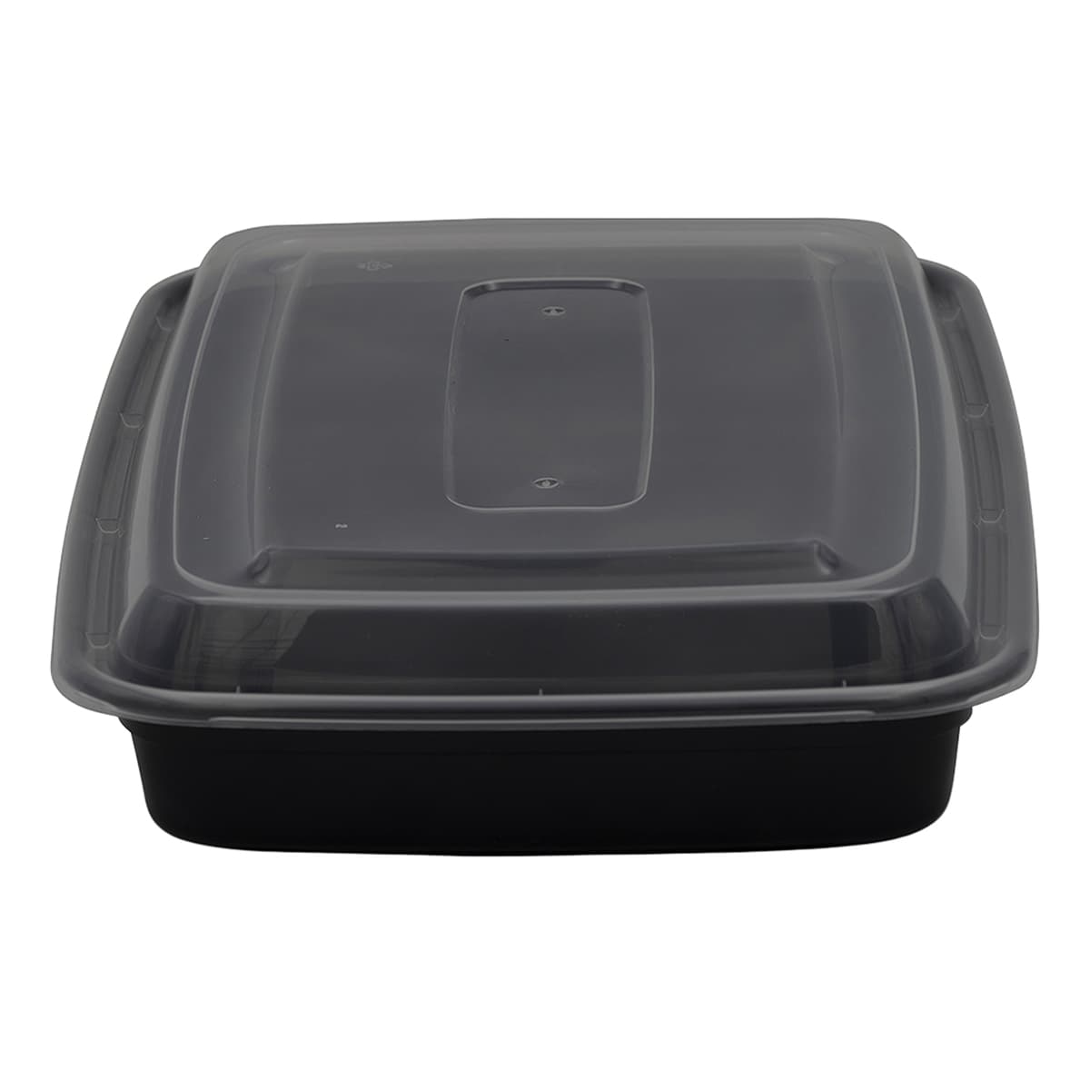 Victoria Bay Take-Out Container Base & Lid Combo 58 OZ Plastic Black Clear Rectangle 150/Case