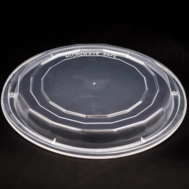 Victoria Bay Take-Out Container Base & Lid Combo 24 OZ Plastic Black Clear Round 150/Case