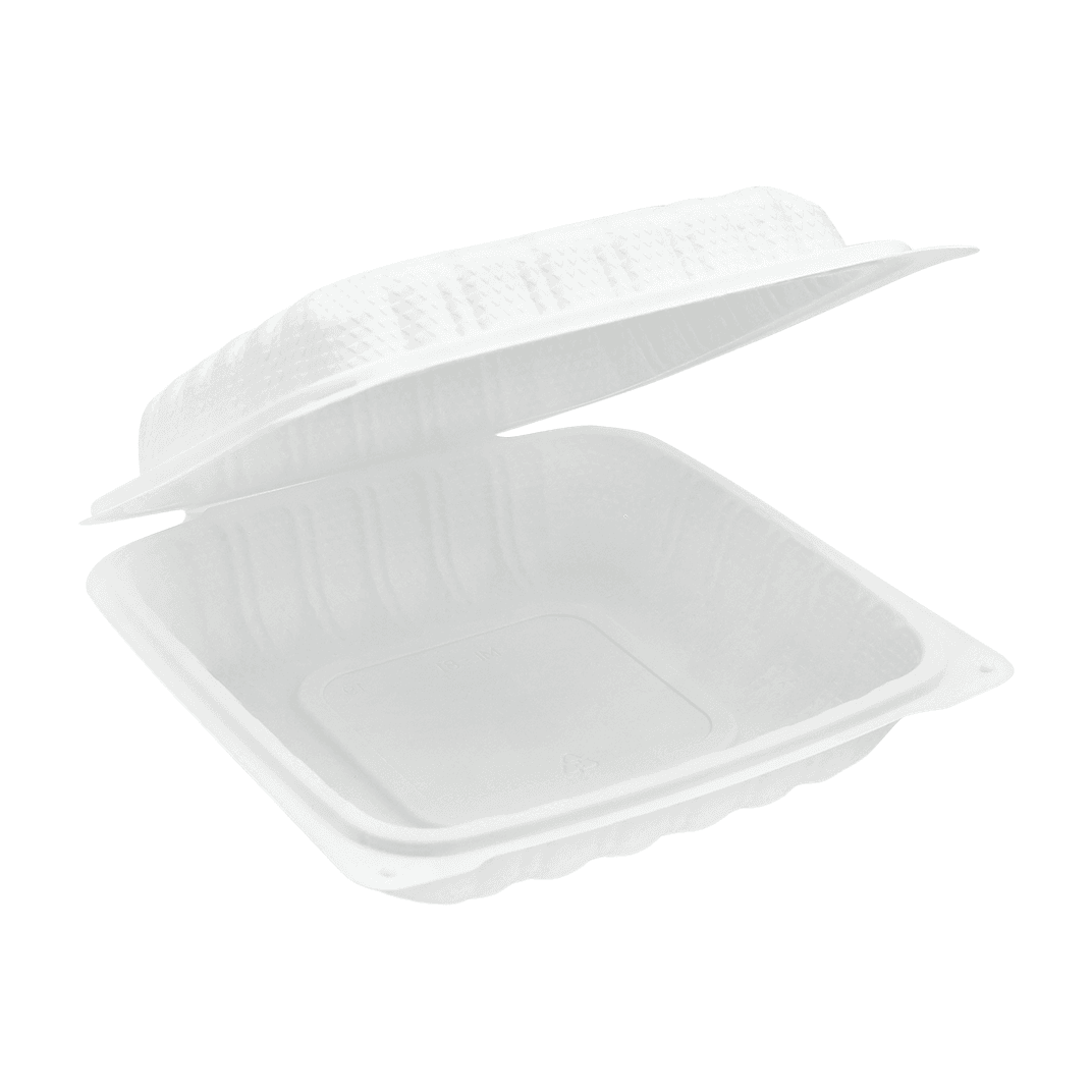 Victoria Bay Take-Out Container Hinged 8X8X2 IN MFPP Ivory Square 150/Case