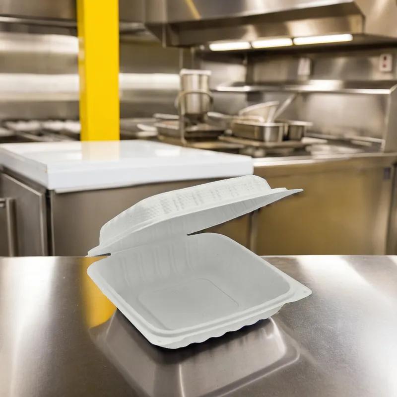 Victoria Bay Take-Out Container Hinged 8X8X2 IN MFPP Ivory Square 150/Case