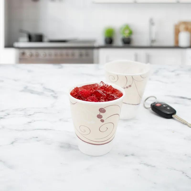 Dart® Trophy® Plus™ Cup 9 OZ XPS Multicolor Symphony® Stock Print Round Individually Wrapped Insulated 900/Case