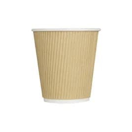 Karat® Hot Cup Ripple 10 OZ Paper Kraft 90MM 500/Case