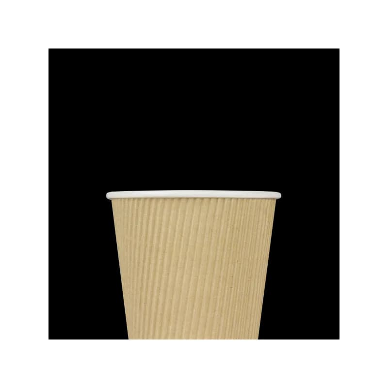 Karat® Hot Cup Ripple 10 OZ Paper Kraft 90MM 500/Case